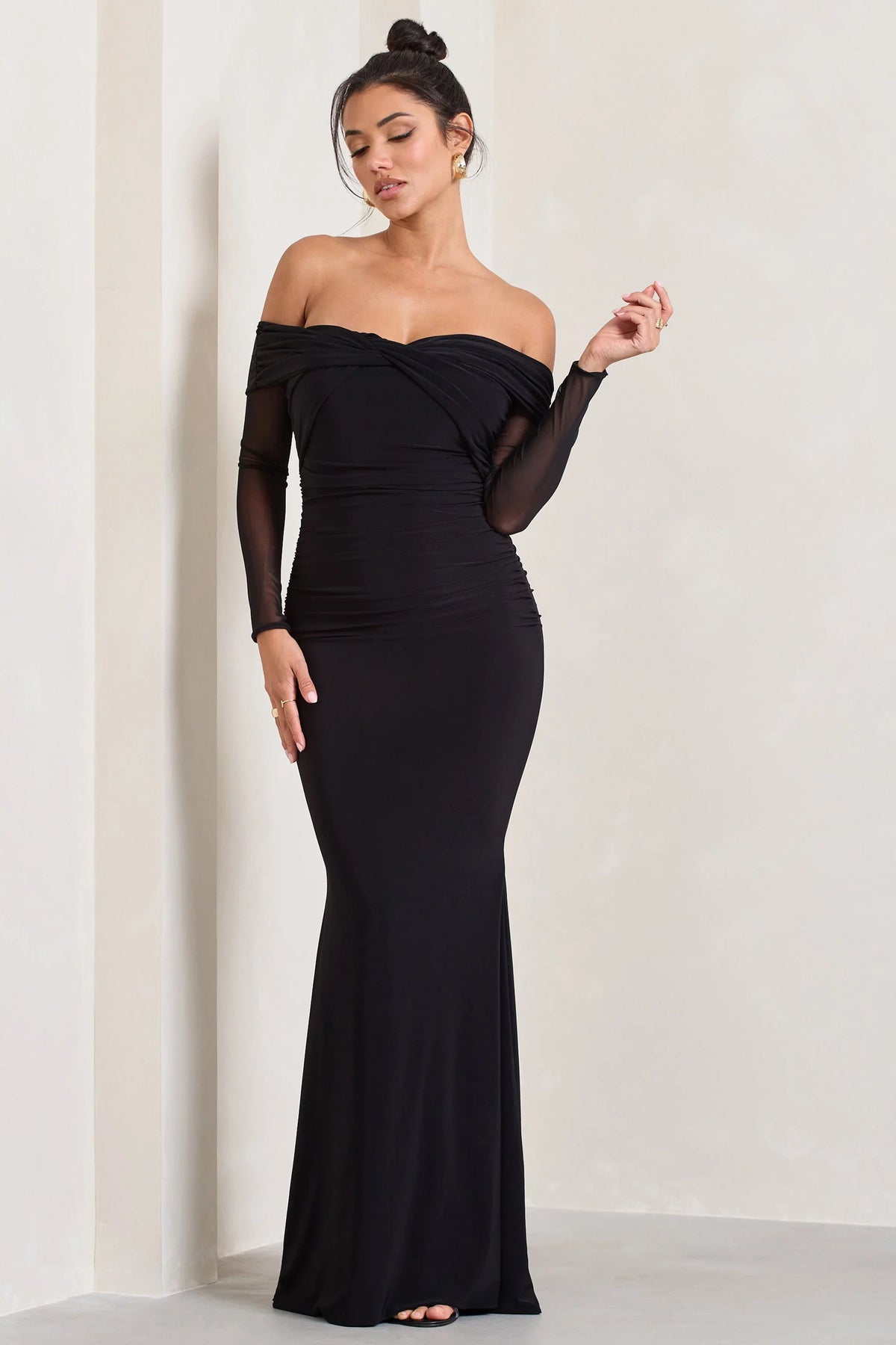 Alex Black Bardot Twist Maxi Dress