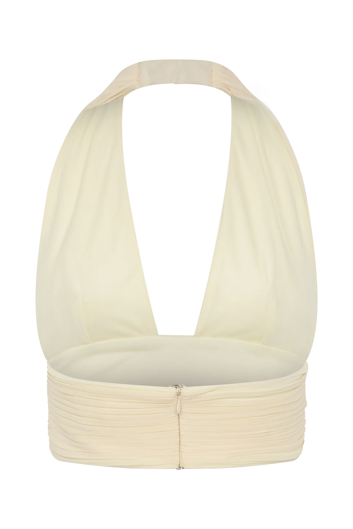 Amaris Sleeveless Plisse Halter Top Lemon