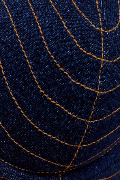 Belle Denim Cropped Bralette Indigo Blue