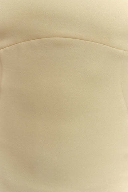 Amelita Suiting Halter Midi Dress Pale Lemon