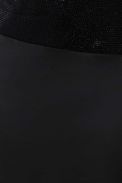 Athena One Shoulder Diamante Maxi Dress Black