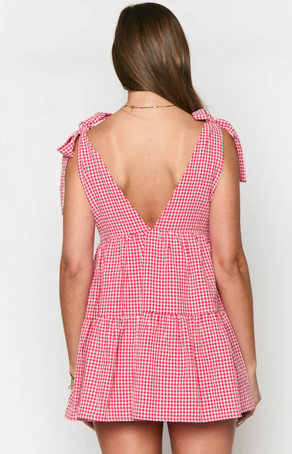 Angel Girl Red Gingham Mini Dress