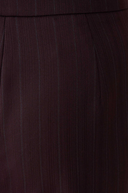 Agatha Straight Leg Suiting Pants Plum Pinstripe