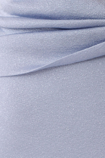 Adrienne Lurex Knot Maxi Skirt Pastel Blue