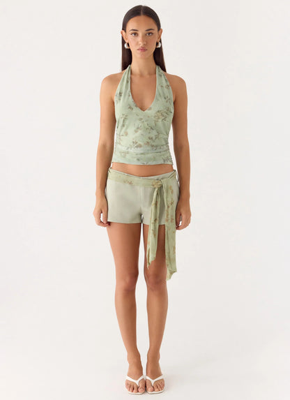 Ariane Sash Shorts Sage