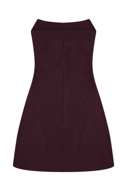 Andy Faux Suede Mini Dress Wine