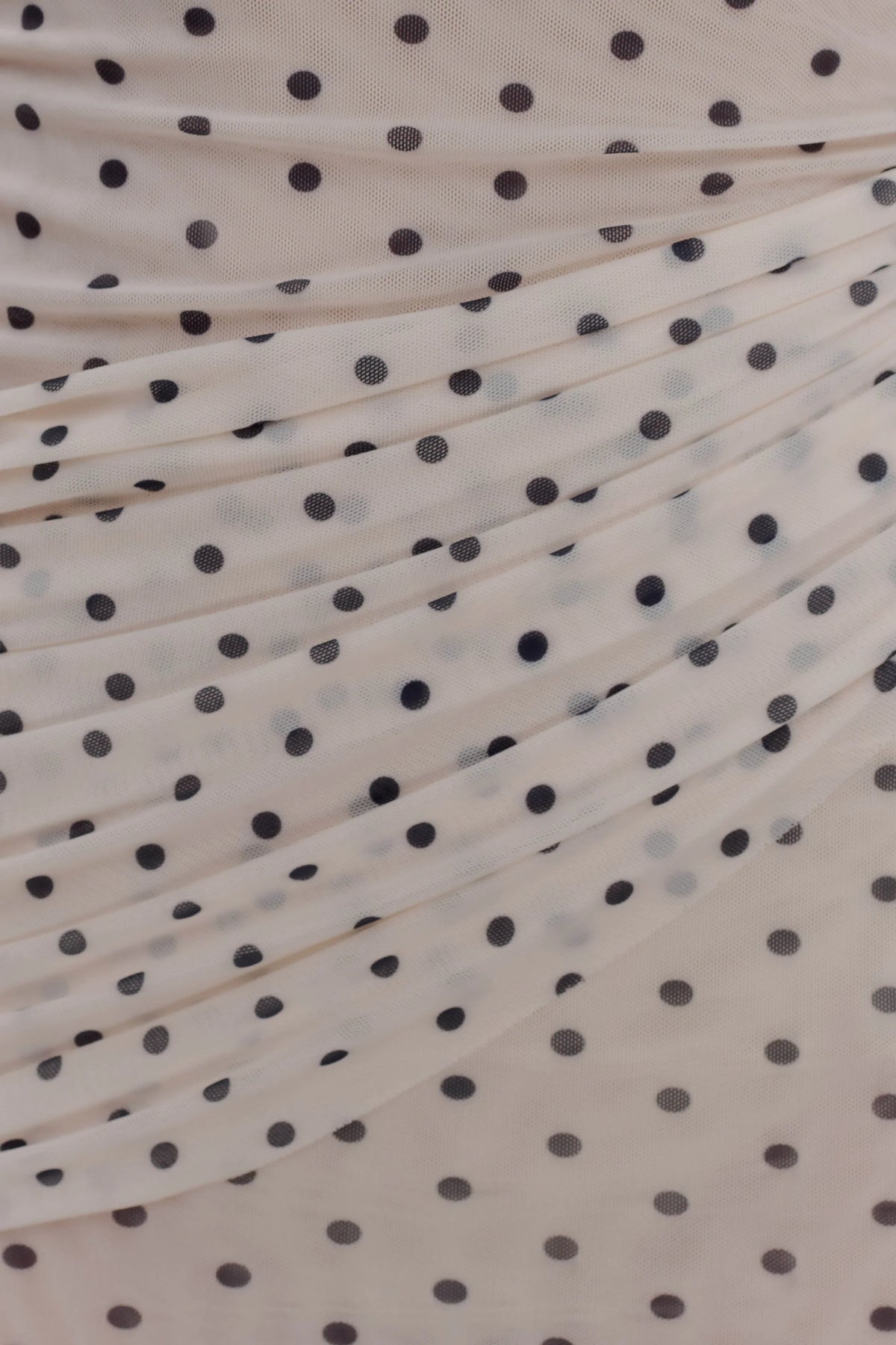Adrienne One Shoulder Mesh Mini Dress Polka Dot