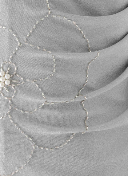 Atenea Cowl Mini Dress Silver