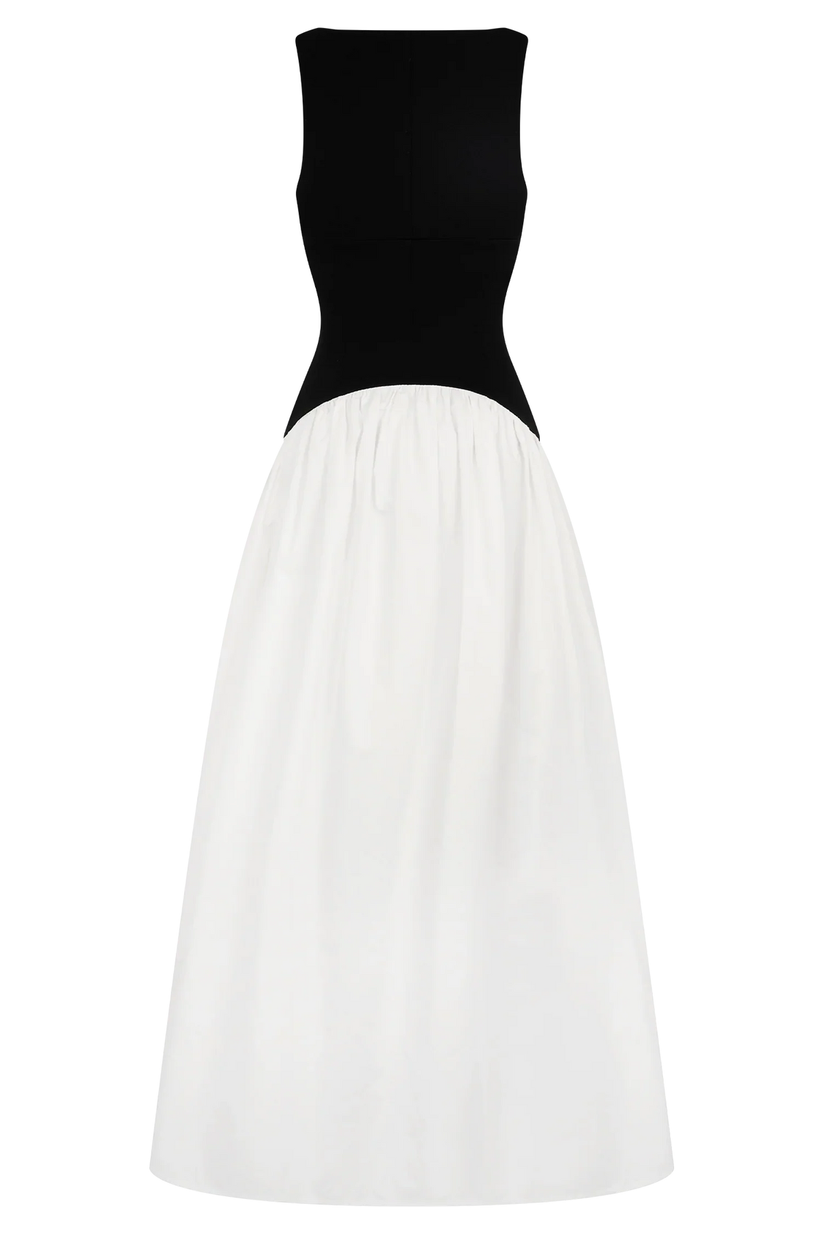 Acacia Contrast Sleeveless Maxi Dress Black White