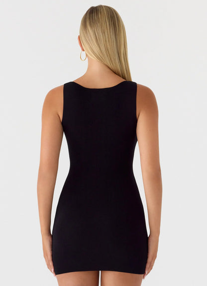 Amaris Knit Mini Dress Black