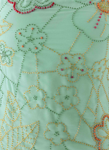 Be Alright Beaded Top Turquoise