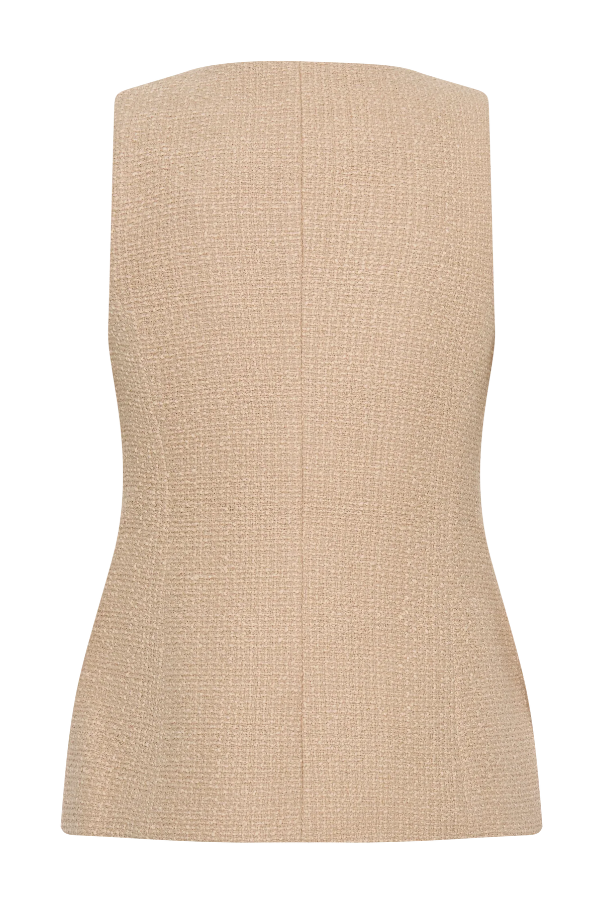 Camilla Boucle Sleeveless Vest Light Taupe