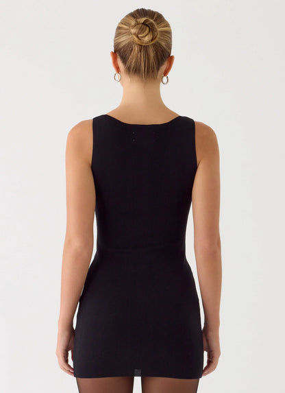 Amaris Knit Mini Dress Black