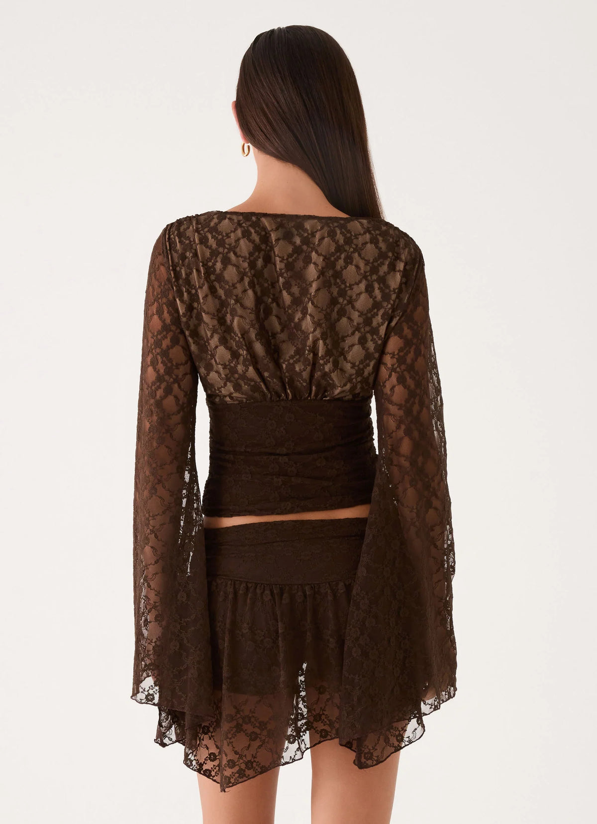Avelora Lace Top - Chocolate