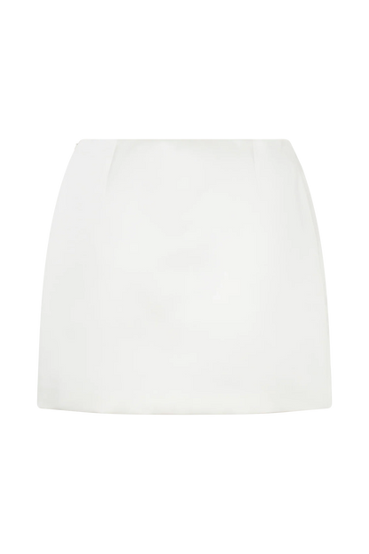 Adeline Satin Mini Skirt White