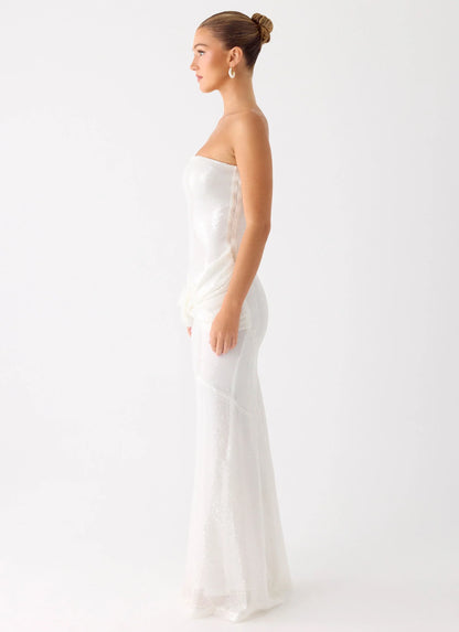 Anticipating Sequin Maxi Dress White