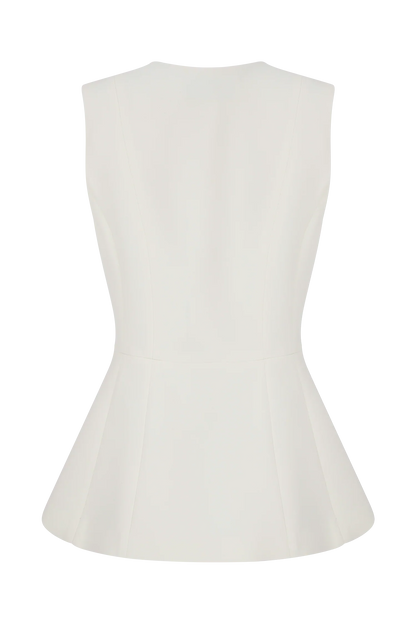 Angelie Suiting Vest Top Ivory