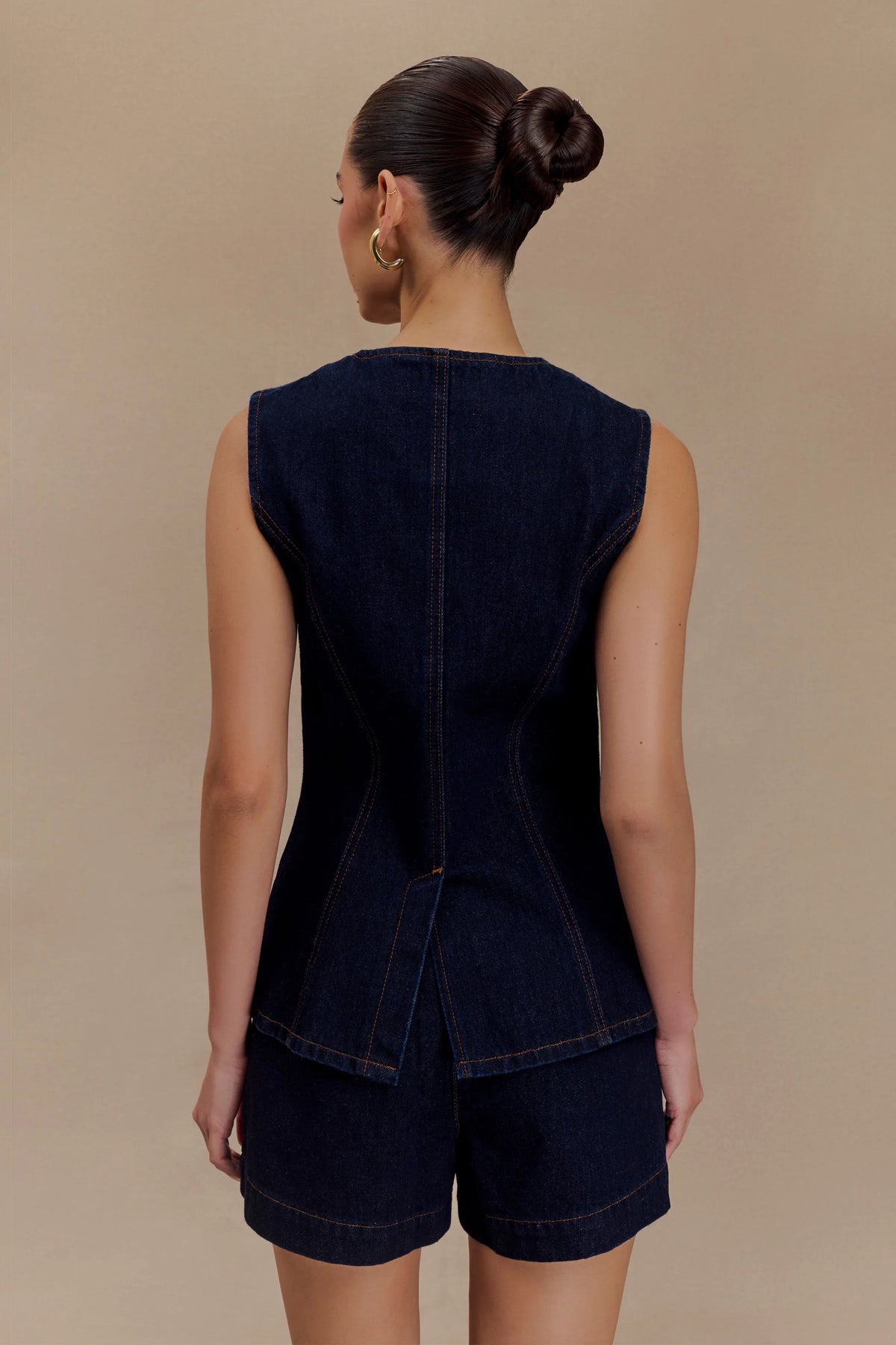 Abel Denim Button Up Top Indigo Blue