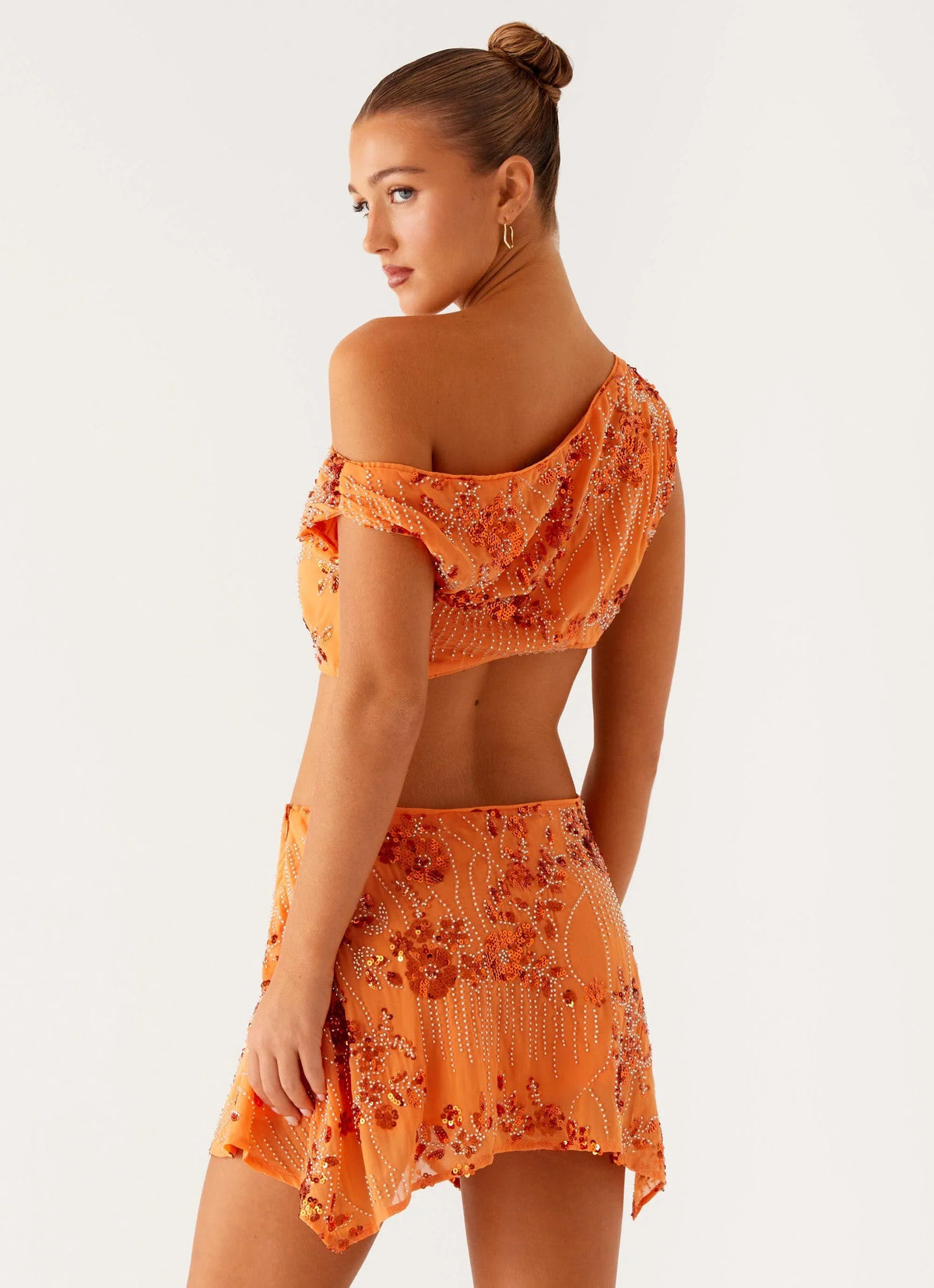 Aletta Sequin Mini Dress Orange
