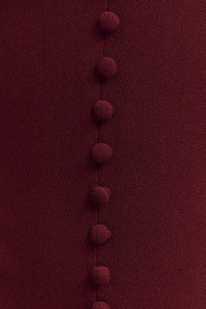 Annita Crepe Halter Midi Dress Merlot