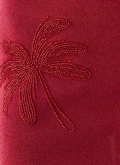 Annalise Beaded Mini Dress Wine