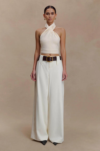 Arlo Wide Leg Suiting Trouser Ivory