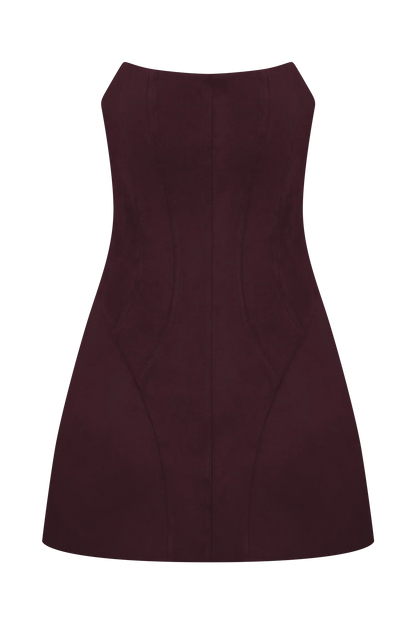 Andy Faux Suede Mini Dress Wine