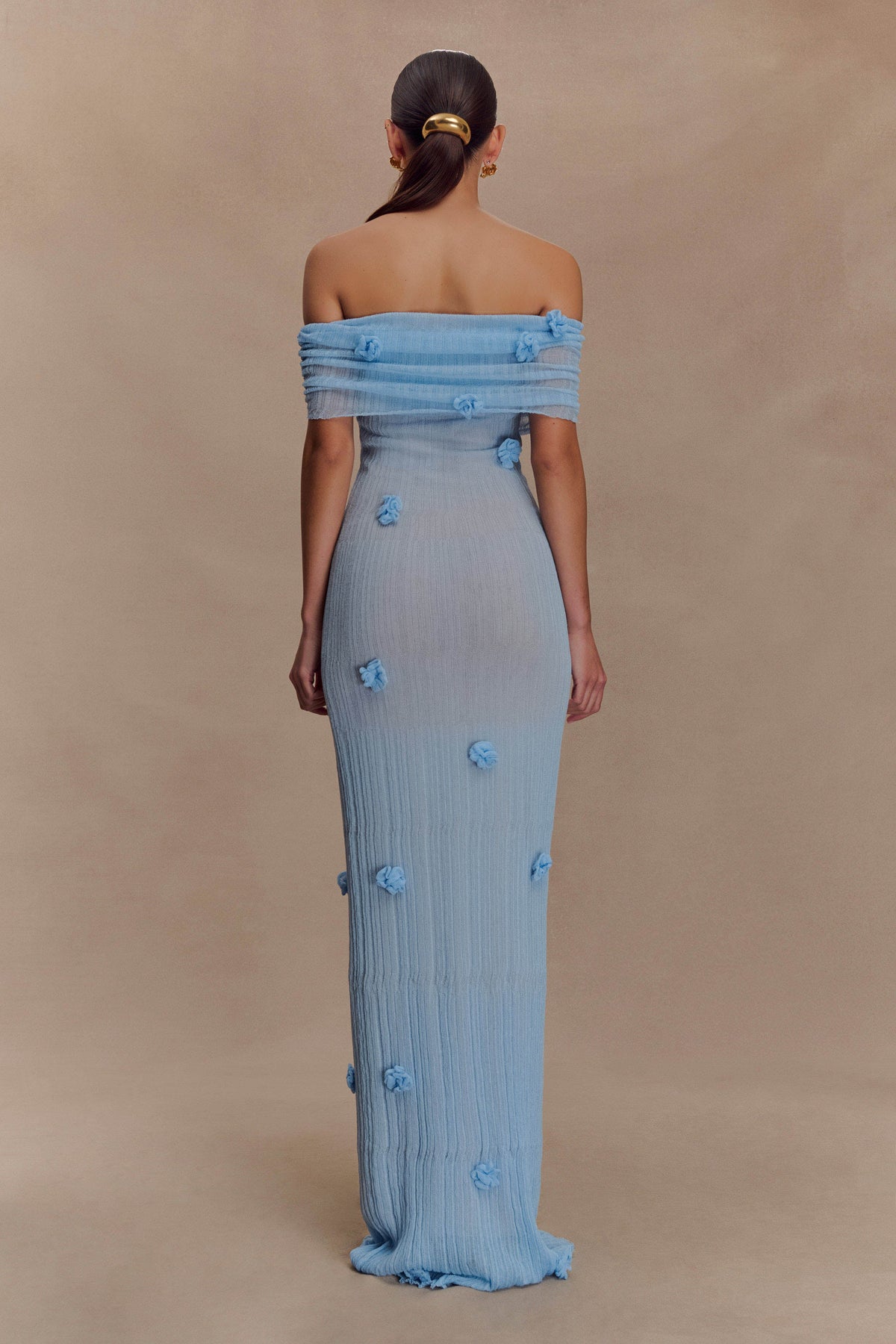Brynn Orchid Knit Maxi Dress Baby Blue