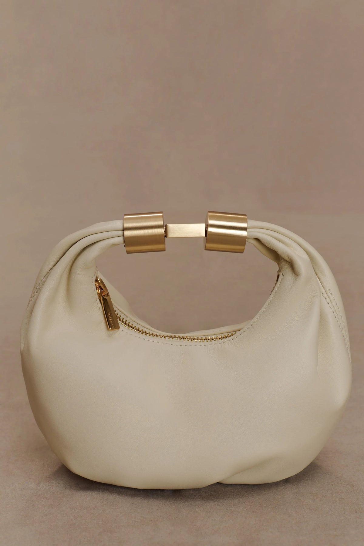 Bristol Mini Croissant Leather Bag Ivory