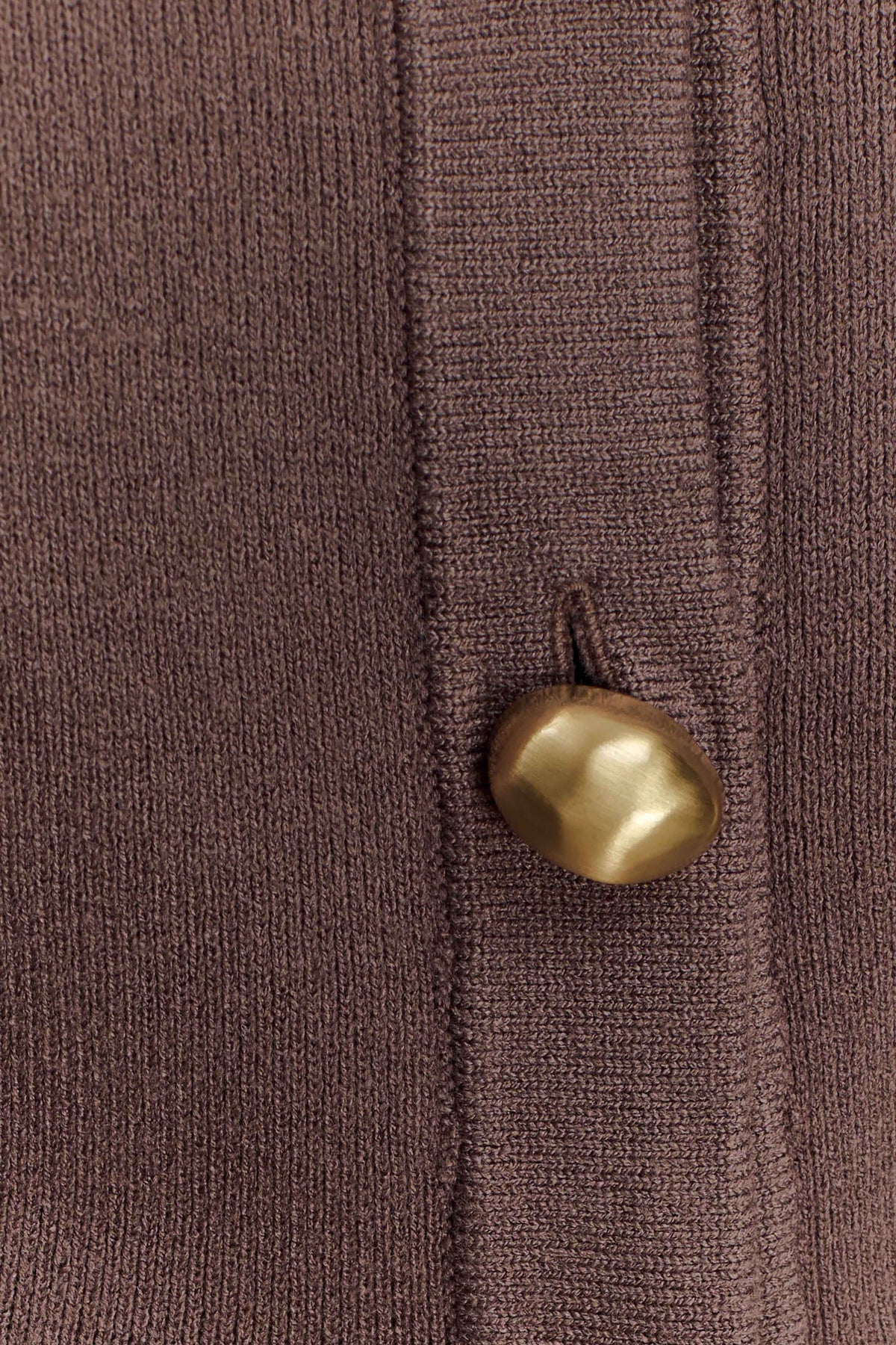 Amanda Statement Button Knit Cardigan Cacao Brown