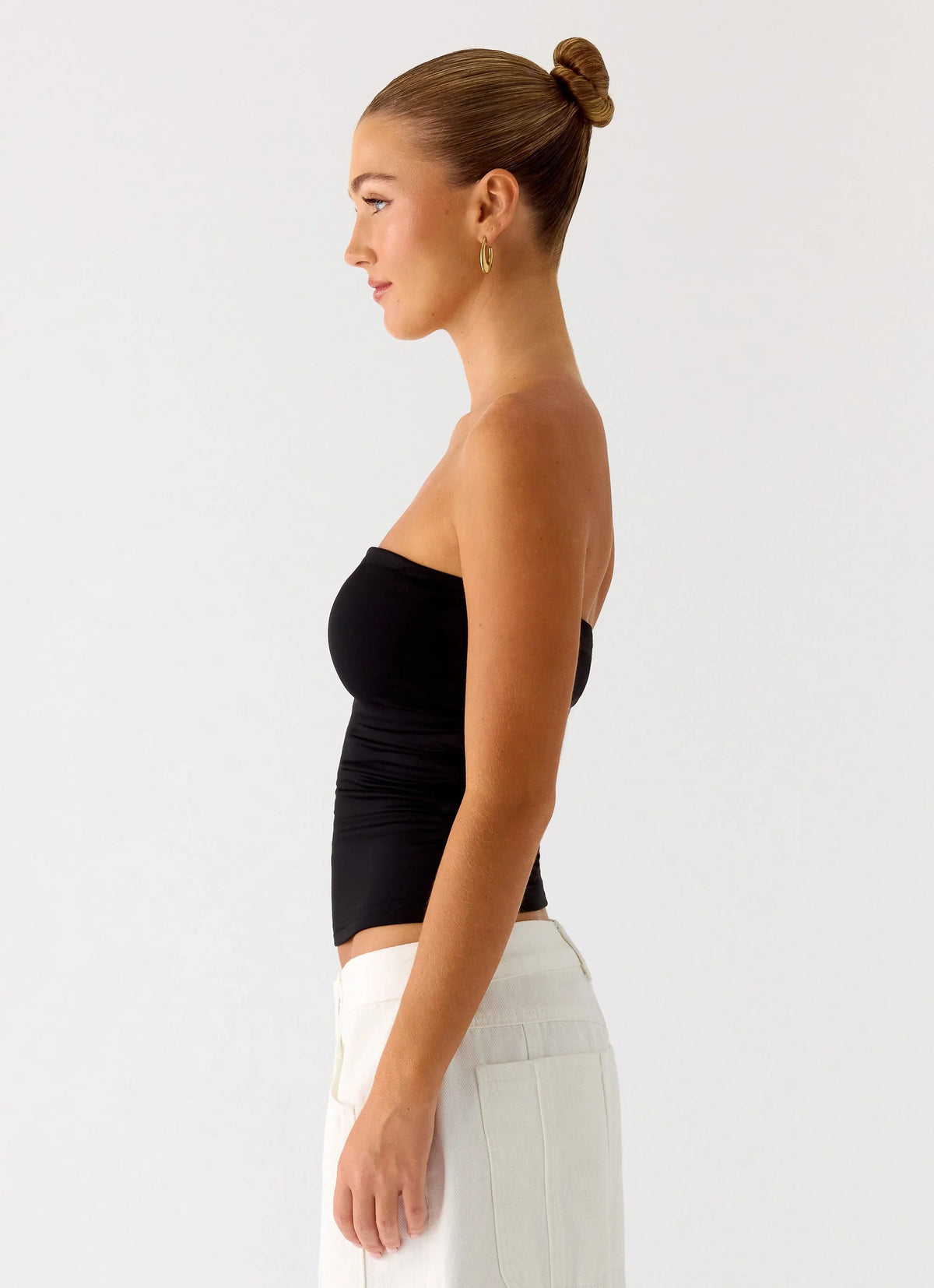Adrienna Strapless Top Black