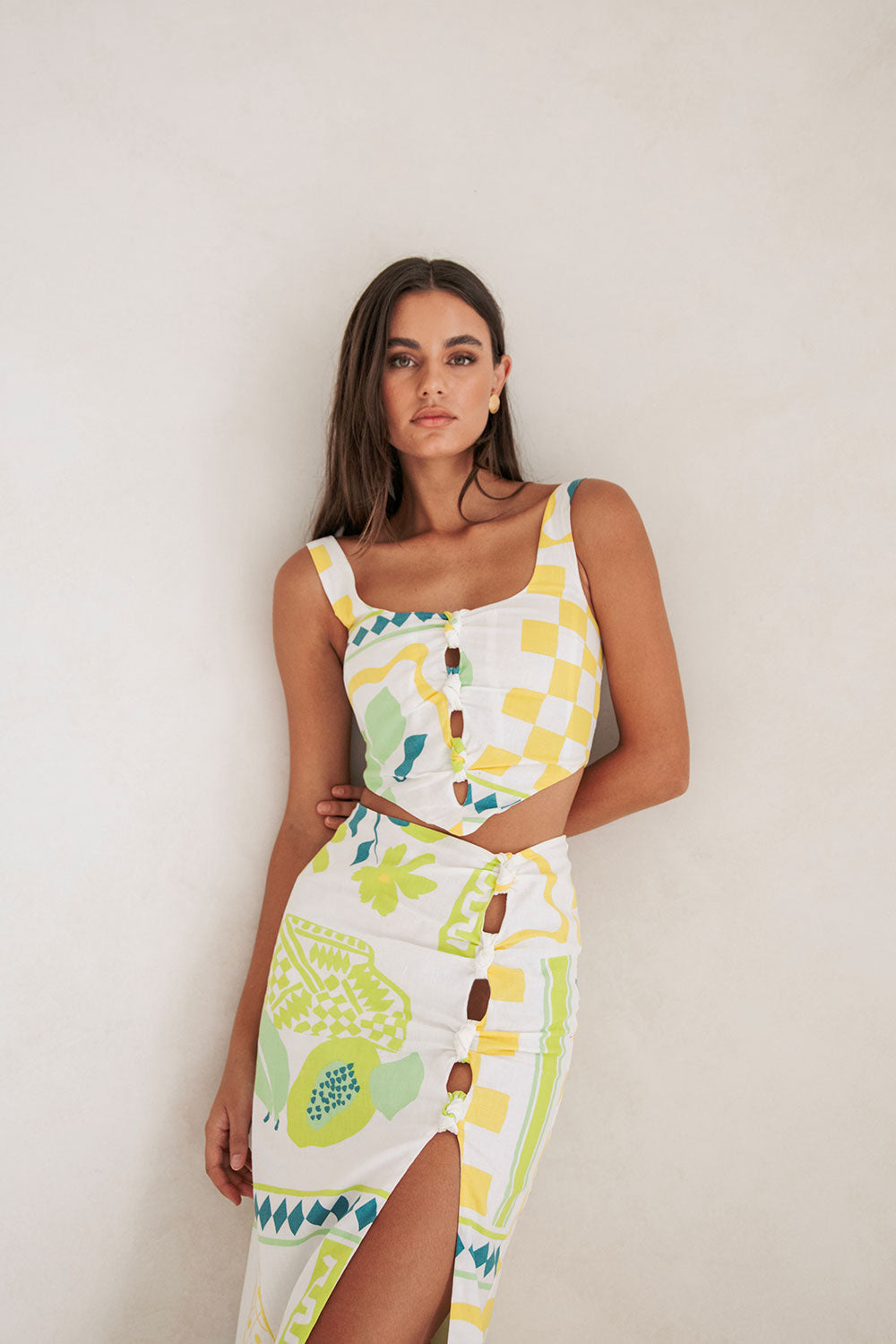 Pluto Midi Skirt - Prego Verde