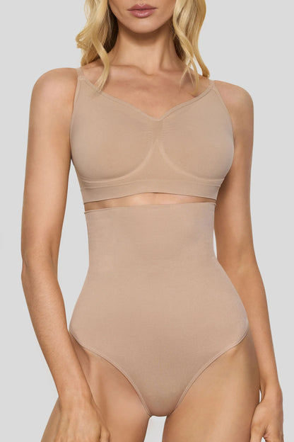 BOOMBA Beige High Waisted Thong Shapewear