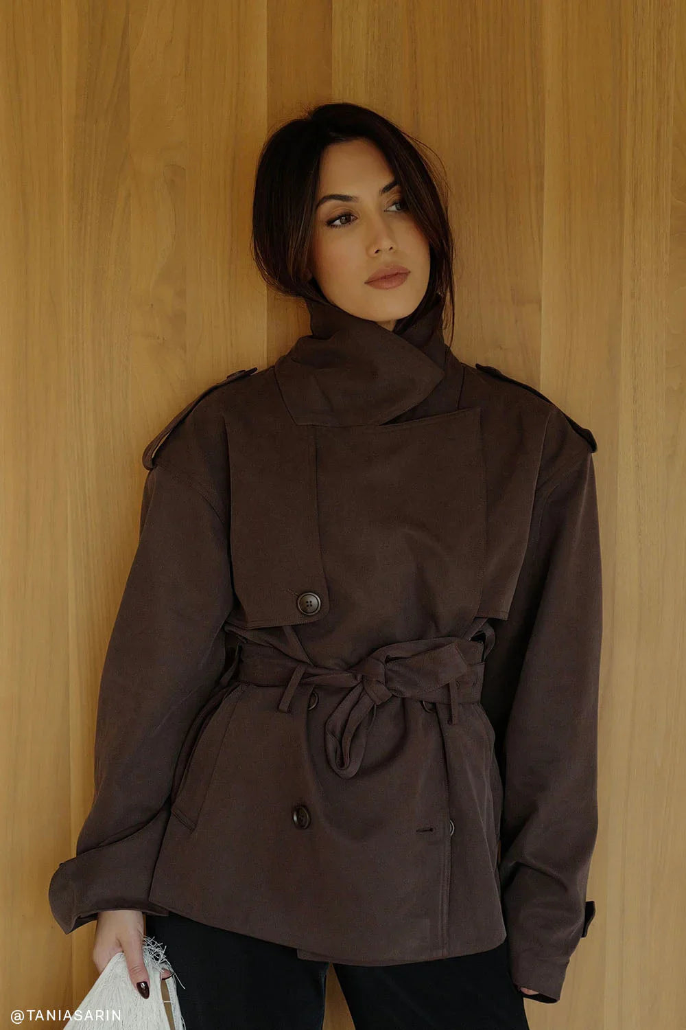 Alden Short Trench Jacket Chocolate