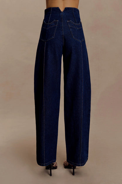 Beatrix High Rise Denim Jeans Indigo Blue