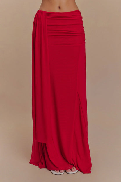 Arna Mesh Maxi Skirt Ruby