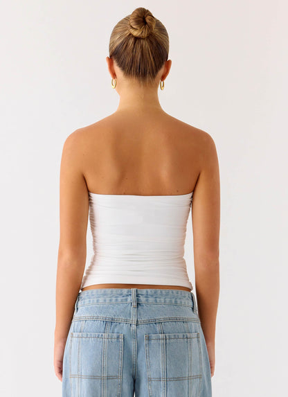 Adrienna Strapless Top White