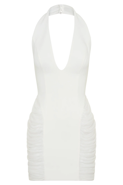 Anari Gathered Scuba Mini Dress White