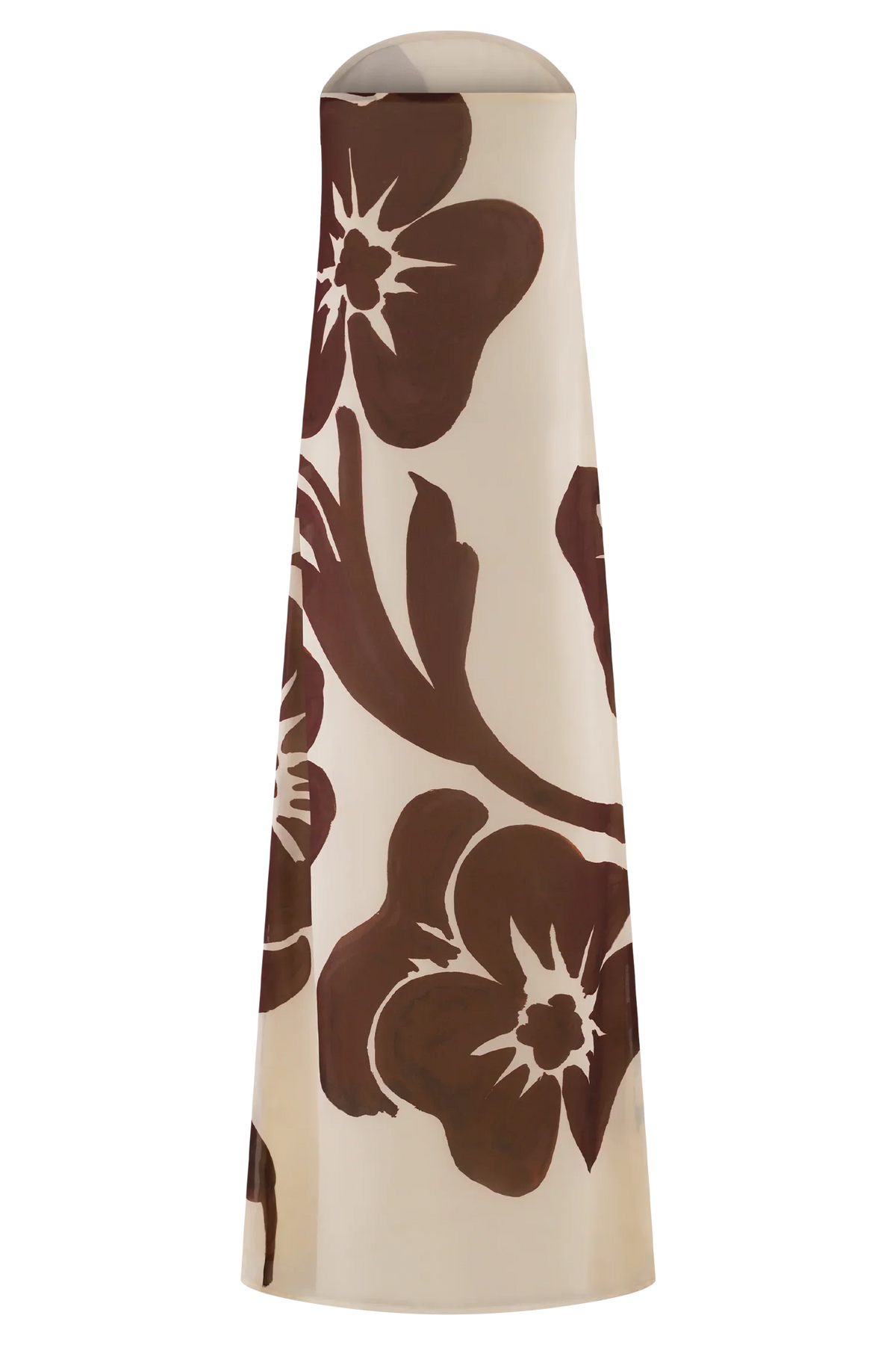 Amaya Strapless Chiffon Maxi Dress Brown Deco Fleur Print