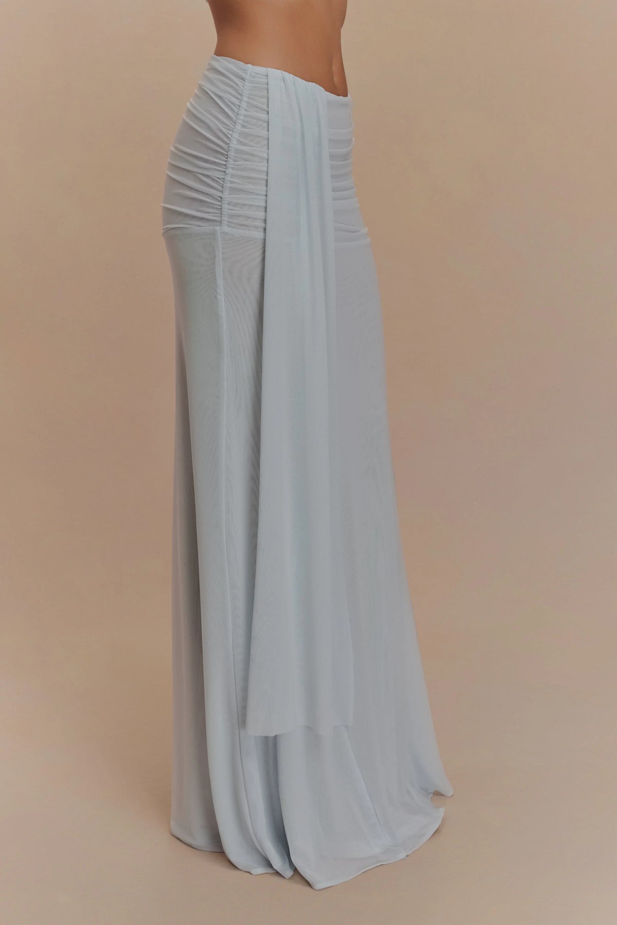Arna Mesh Maxi Skirt Pale Blue