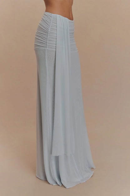 Arna Mesh Maxi Skirt Pale Blue