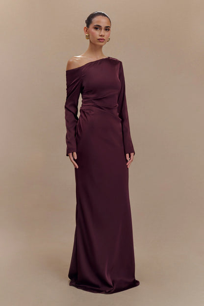 Avery Long Sleeve Maxi Dress Plum