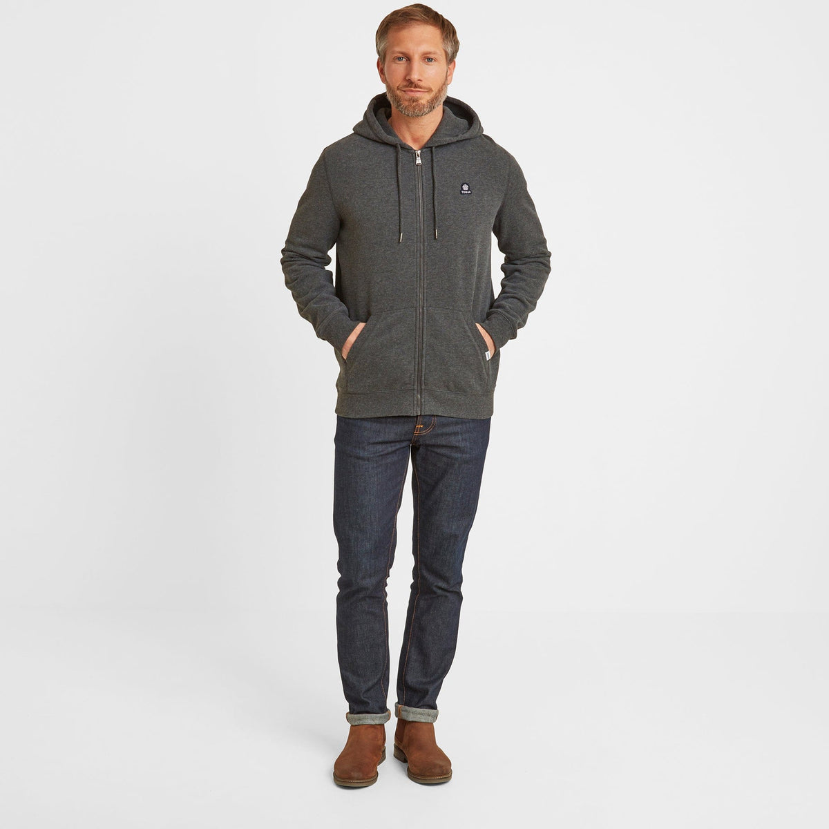 Alden Mens Supersoft Hoody - Dark Grey Marl