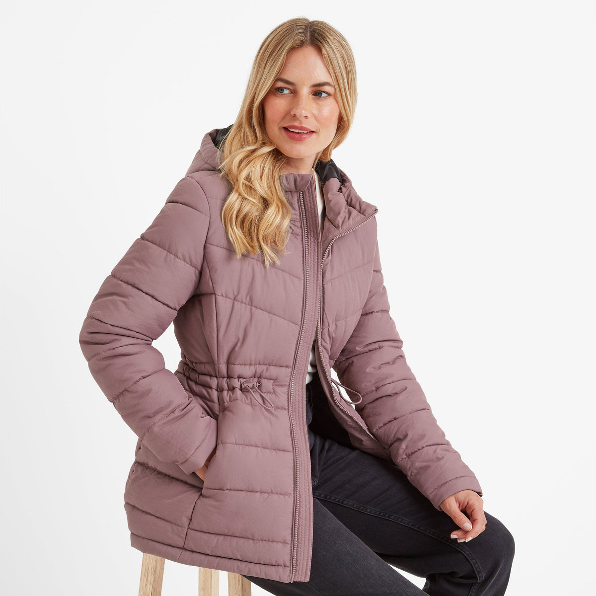 Anthorn Womens Padded Parka - Mauve