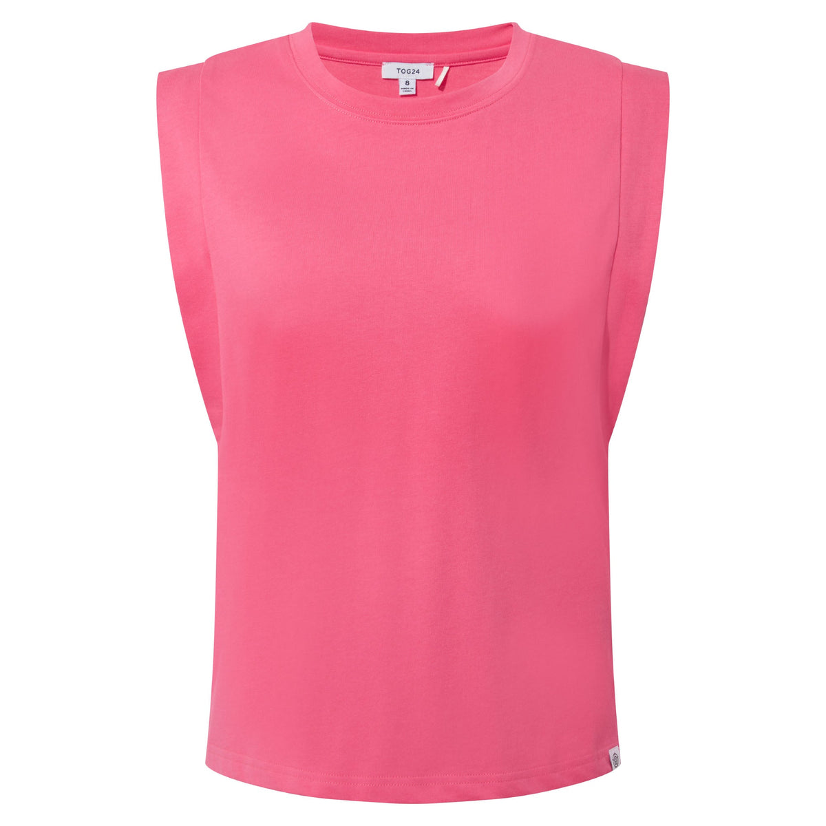April Womens 100% Cotton Supersoft Boxy Fit Vest - Pink Flambe