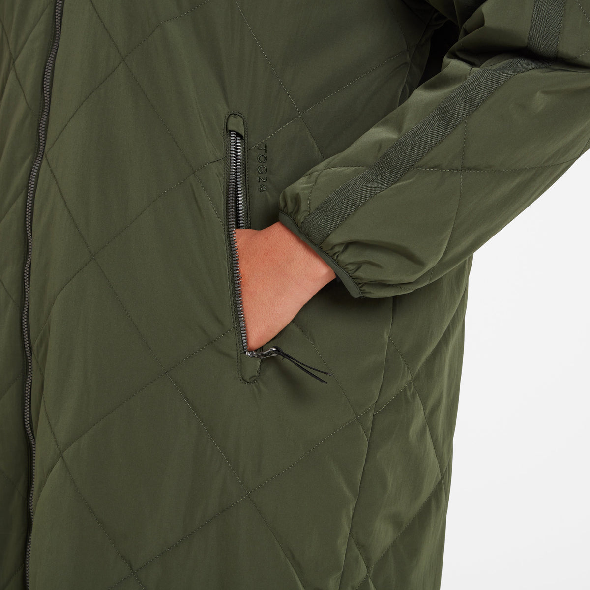 Banton Womens Oversized Shower Resistant Insulated Jacket - Dark Green