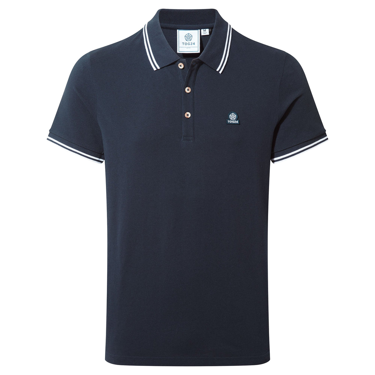 Biston Mens 100% Cotton Pique Polo Shirt - Dark Indigo