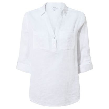 Cruise Womens Long Sleeve 100% Cotton Shirt - Optic White