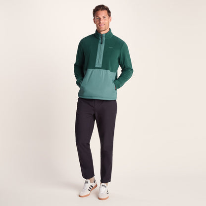 Dowson Mens Relaxed Fit Microfleece Zip Neck - Hydro Blue/Dark Turquoise
