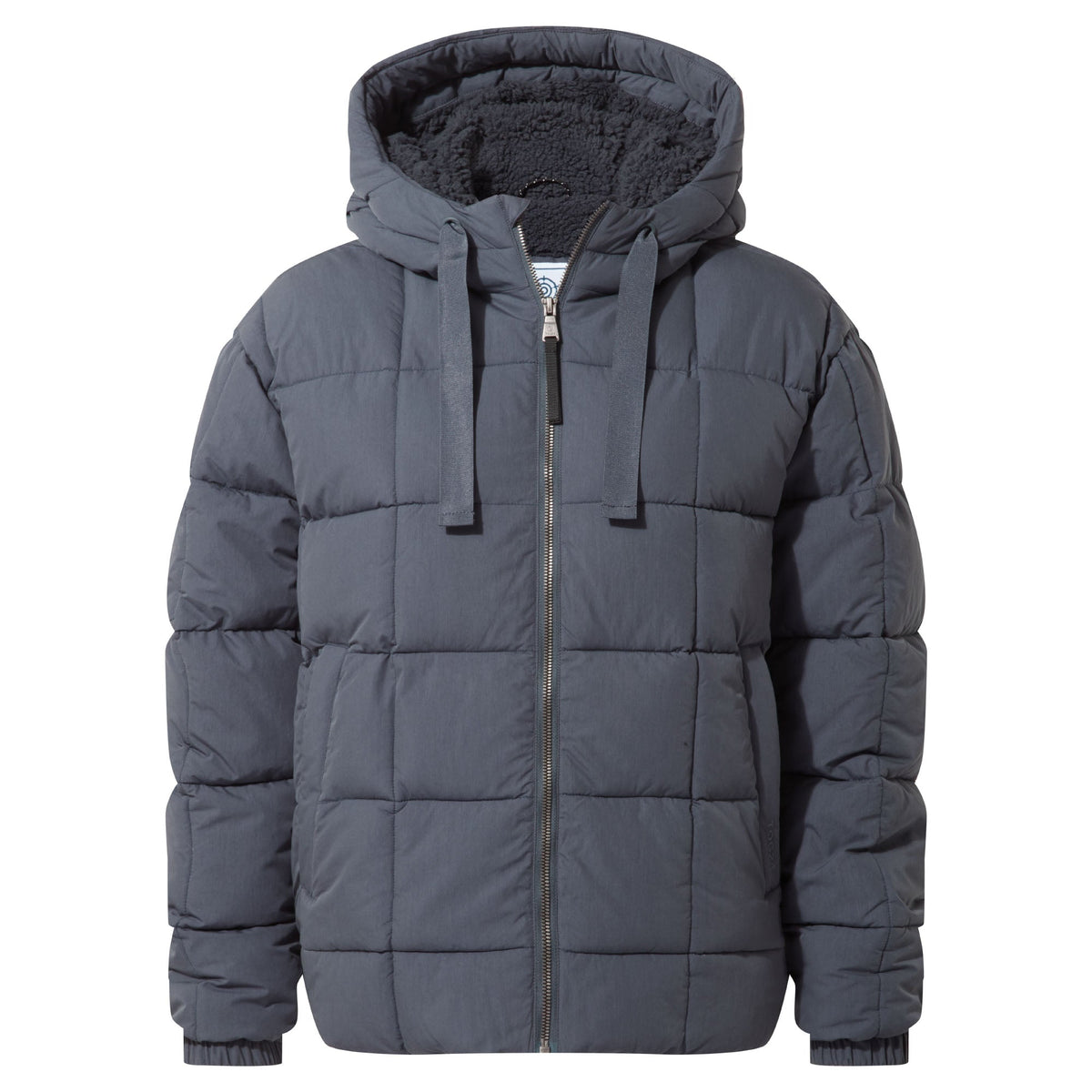 Else Womens Oversized Shower Resistant Heavy Padded Jacket - Washed Blue